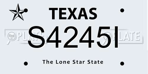 S4245I Texas License Plate