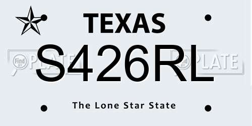 S426RL Texas License Plate