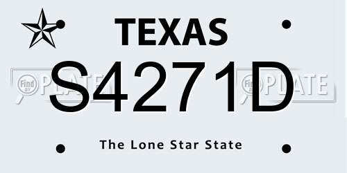 S4271D Texas License Plate