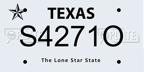 S4271O Texas License Plate