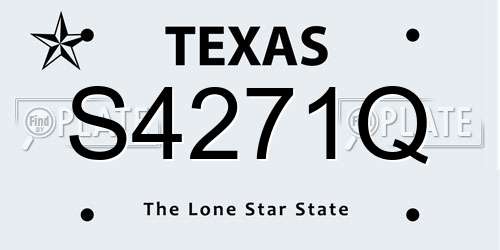 S4271Q Texas License Plate