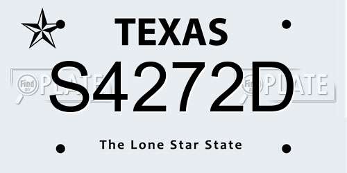 S4272D Texas License Plate