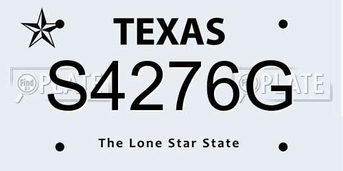 S4276G Texas License Plate