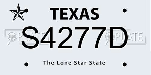 S4277D Texas License Plate