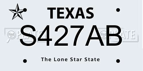 S427AB Texas License Plate
