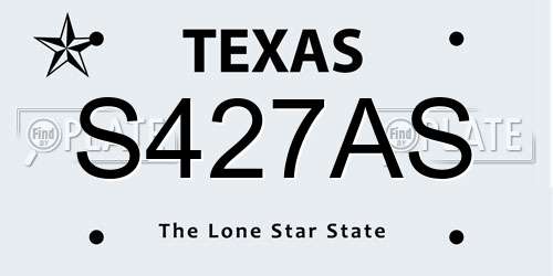 S427AS Texas License Plate
