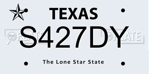 S427DY Texas License Plate