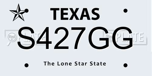 S427GG Texas License Plate