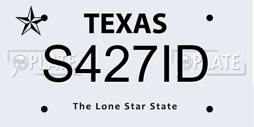 S427ID Texas License Plate