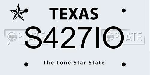 S427IO Texas License Plate