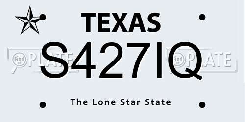 S427IQ Texas License Plate