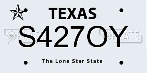 S427OY Texas License Plate
