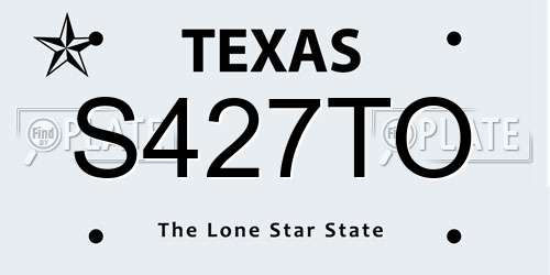 S427TO Texas License Plate