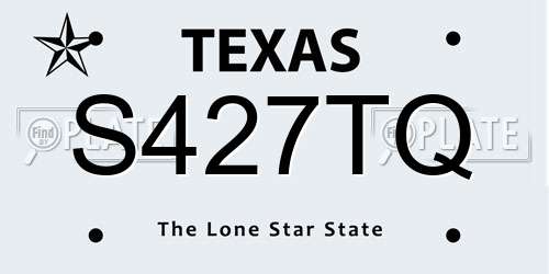 S427TQ Texas License Plate