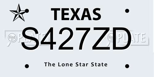 S427ZD Texas License Plate