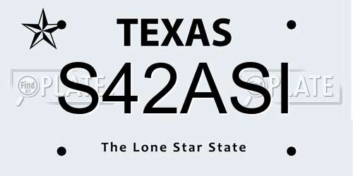 S42ASI Texas License Plate