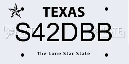 S42DBB Texas License Plate