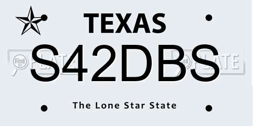 S42DBS Texas License Plate