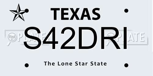 S42DRI Texas License Plate