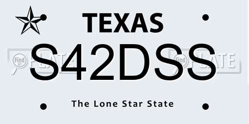 S42DSS Texas License Plate