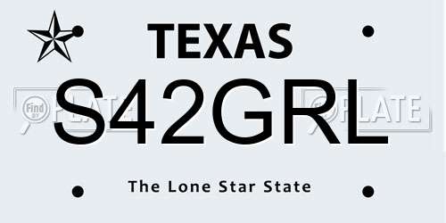 S42GRL Texas License Plate
