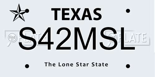 S42MSL Texas License Plate
