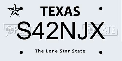 S42NJX Texas License Plate