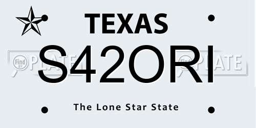 S42ORI Texas License Plate