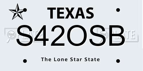 S42OSB Texas License Plate