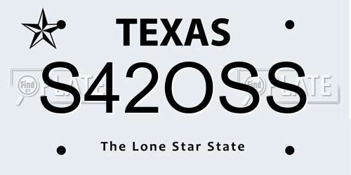S42OSS Texas License Plate