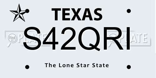 S42QRI Texas License Plate