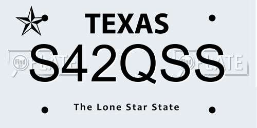S42QSS Texas License Plate