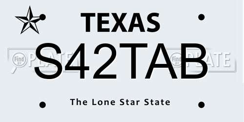 S42TAB Texas License Plate