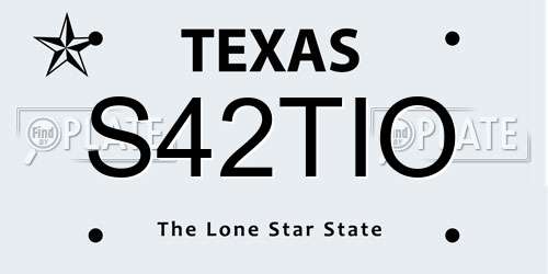 S42TIO Texas License Plate