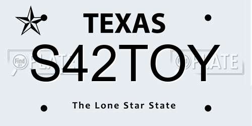 S42TOY Texas License Plate