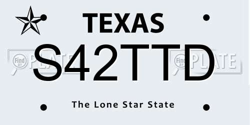 S42TTD Texas License Plate