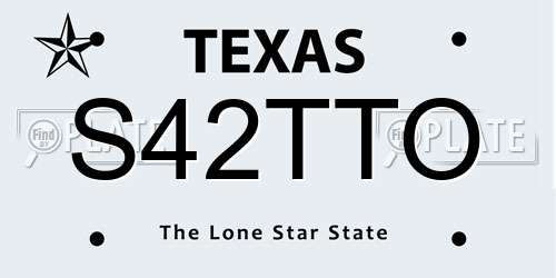 S42TTO Texas License Plate