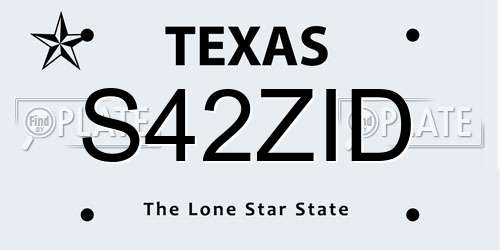 S42ZID Texas License Plate