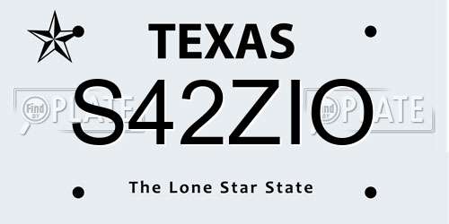 S42ZIO Texas License Plate
