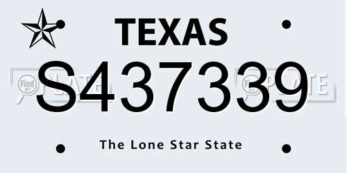 S437339 Texas License Plate
