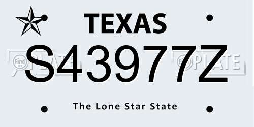 S43977Z Texas License Plate