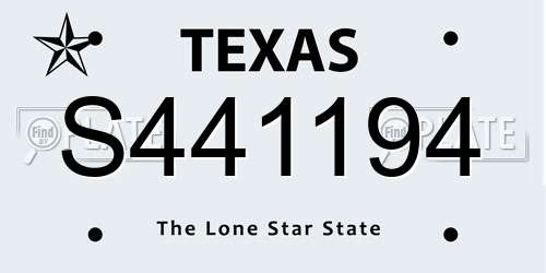 S441194 Texas License Plate