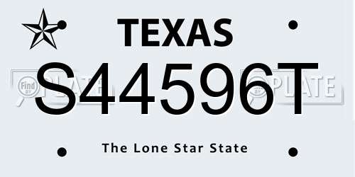 S44596T Texas License Plate