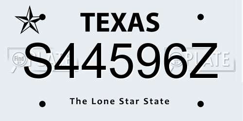 S44596Z Texas License Plate