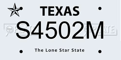 S4502M Texas License Plate