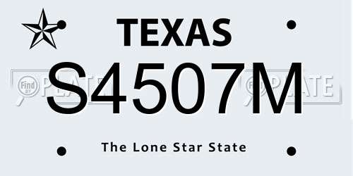 S4507M Texas License Plate