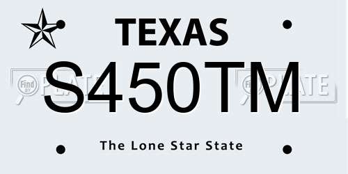 S450TM Texas License Plate