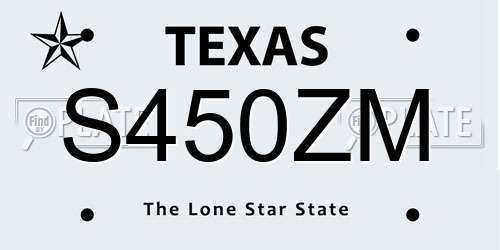 S450ZM Texas License Plate