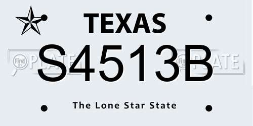 S4513B Texas License Plate