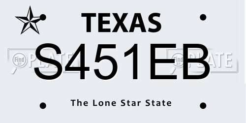 S451EB Texas License Plate
